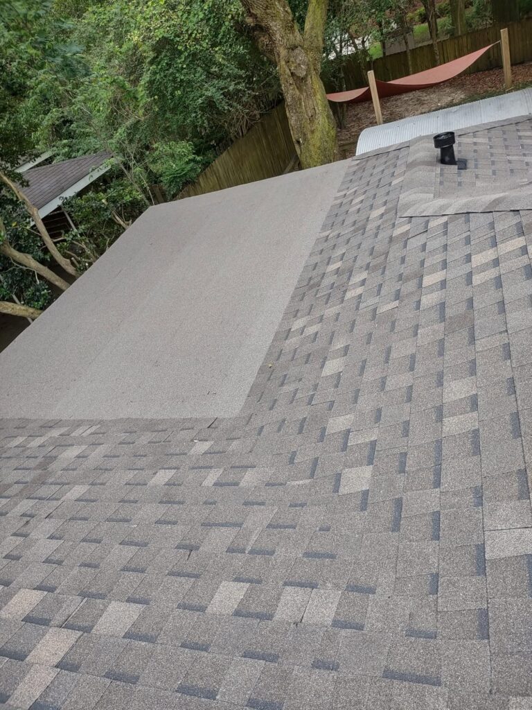 Completed roof replacement in Mobile, AL – close-up of new shingles