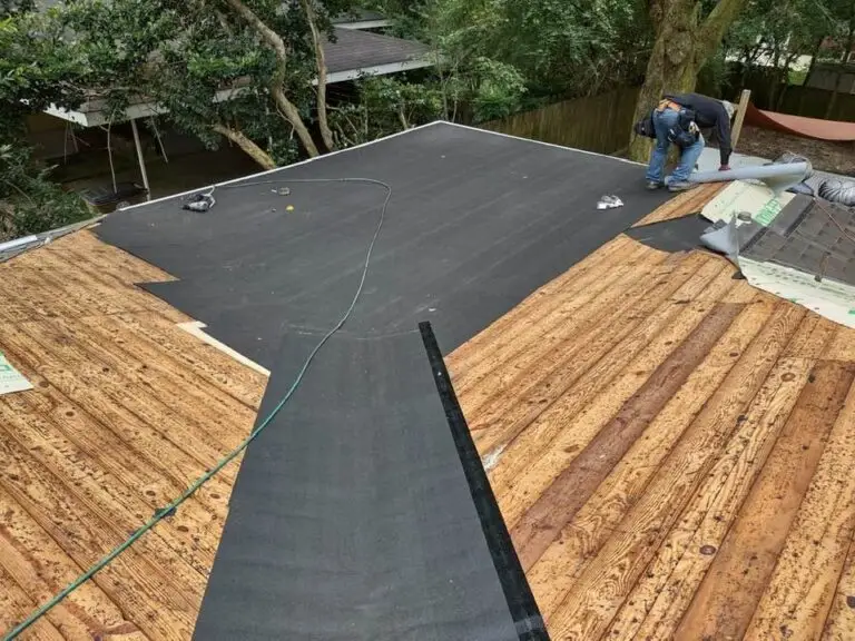 Roof replacement in Mobile, AL – new architectural shingles being installed