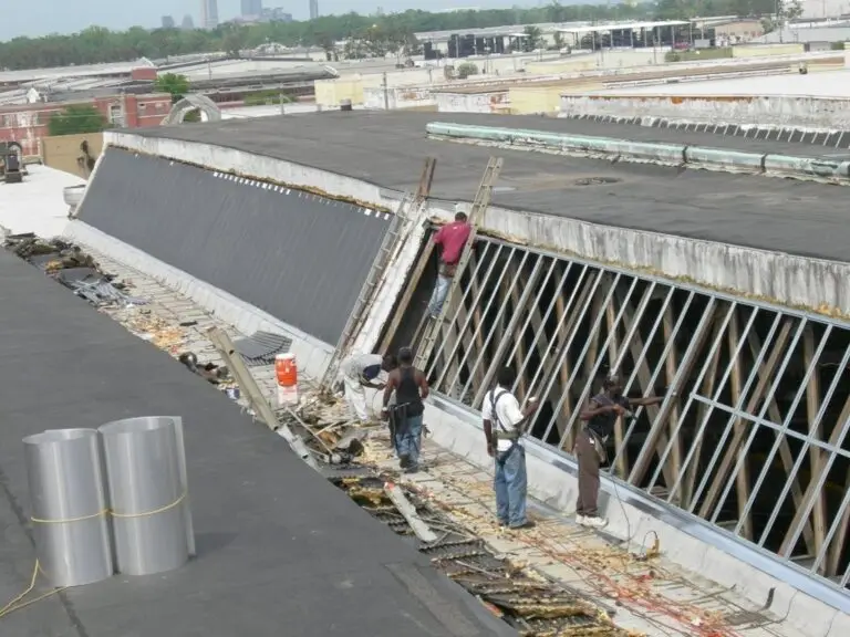 Commercial skylight replacement in Mobile, AL – skylight openings prepared for new panels