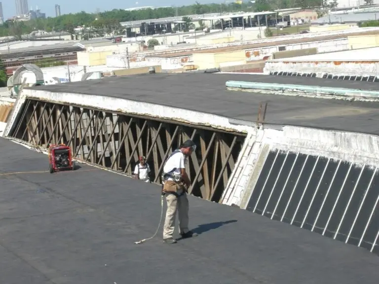 Commercial skylight replacement in Mobile, AL – new skylight panels being installed