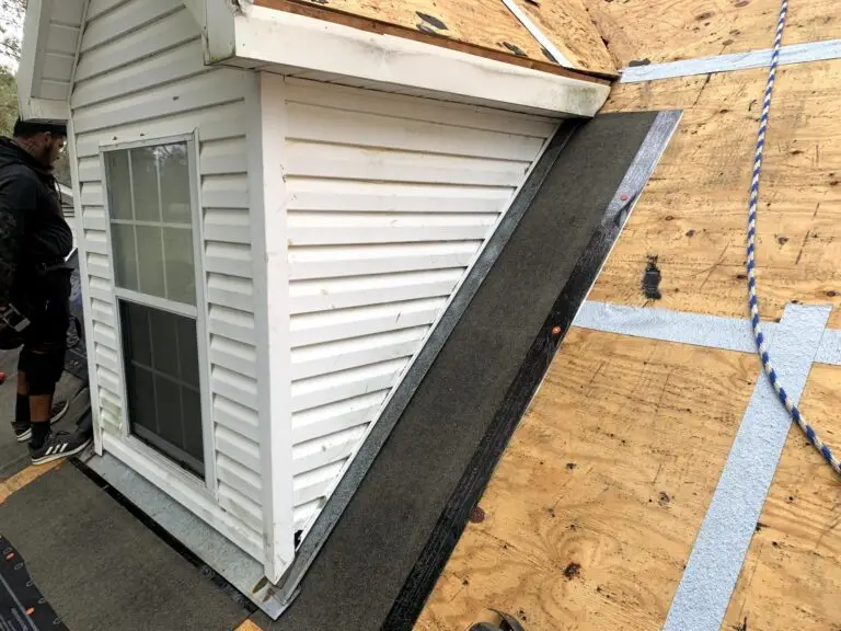 Roof replacement in Daphne, AL – dormer wall and flashing detail