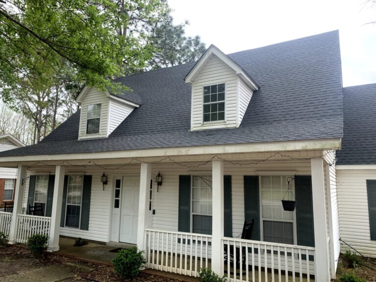 Completed roof replacement in Daphne, AL – new dark gray architectural shingles