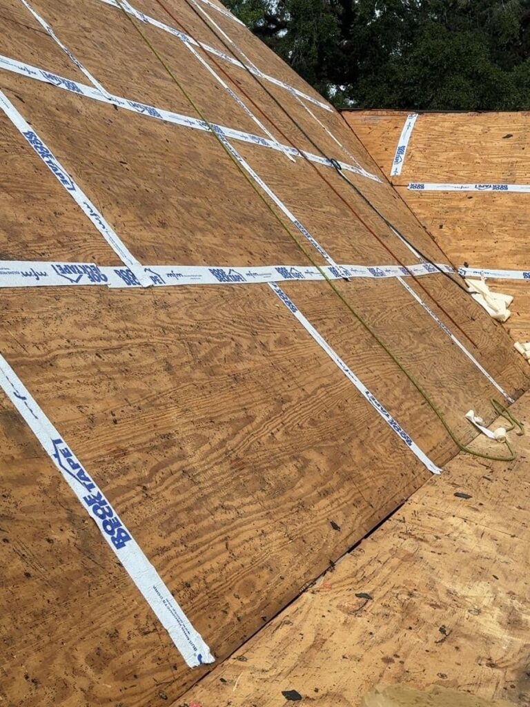 Roof replacement in Mobile, AL: synthetic underlayment installed