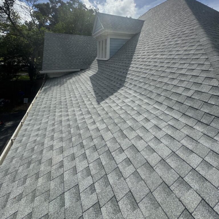 Roof replacement in Mobile, AL: finished – new shingles and dormer flashing