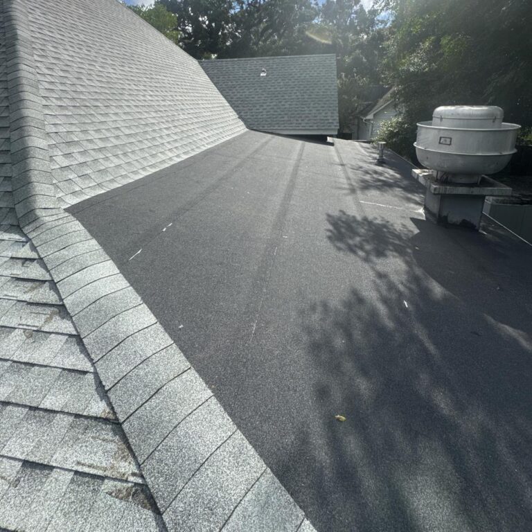 Roof replacement in Mobile, AL: finished – new low-slope section and shingle roof