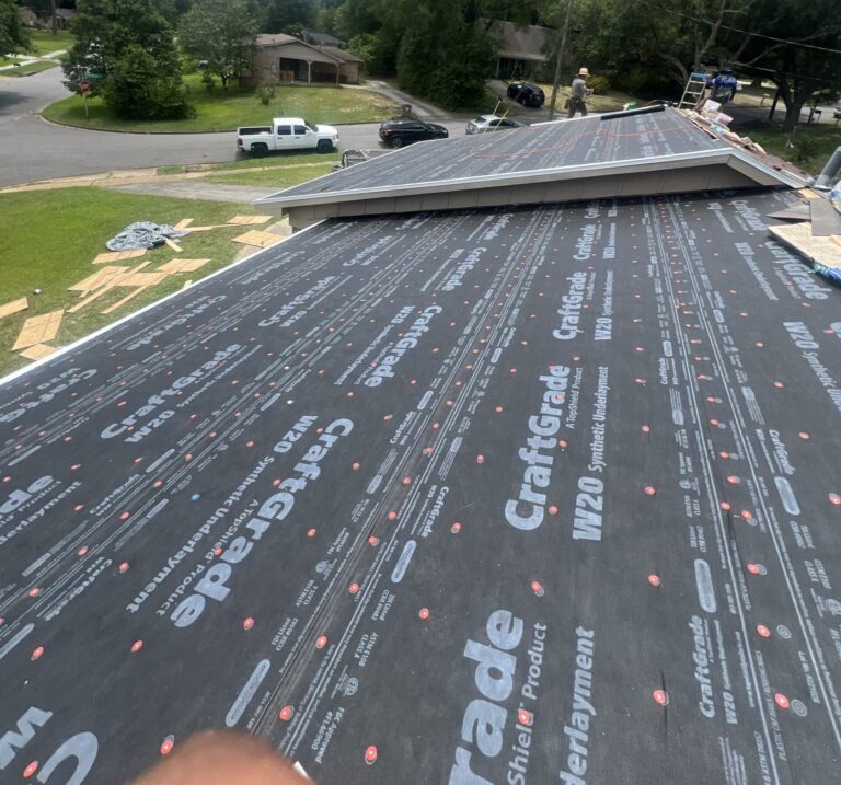 Roof replacement in Mobile, AL: full roof dried-in with synthetic underlayment